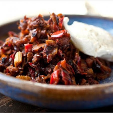 VEGETABLE HASH w/POACHED EGG